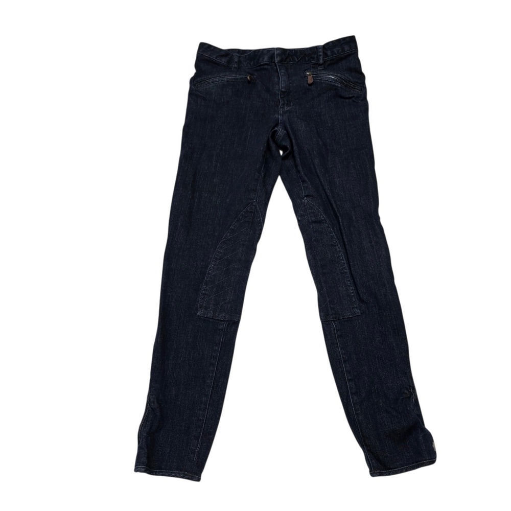 Ralph Lauren Sport‎ Denim Riding Jeans Dark Wash Zip Pockets Women Size 28